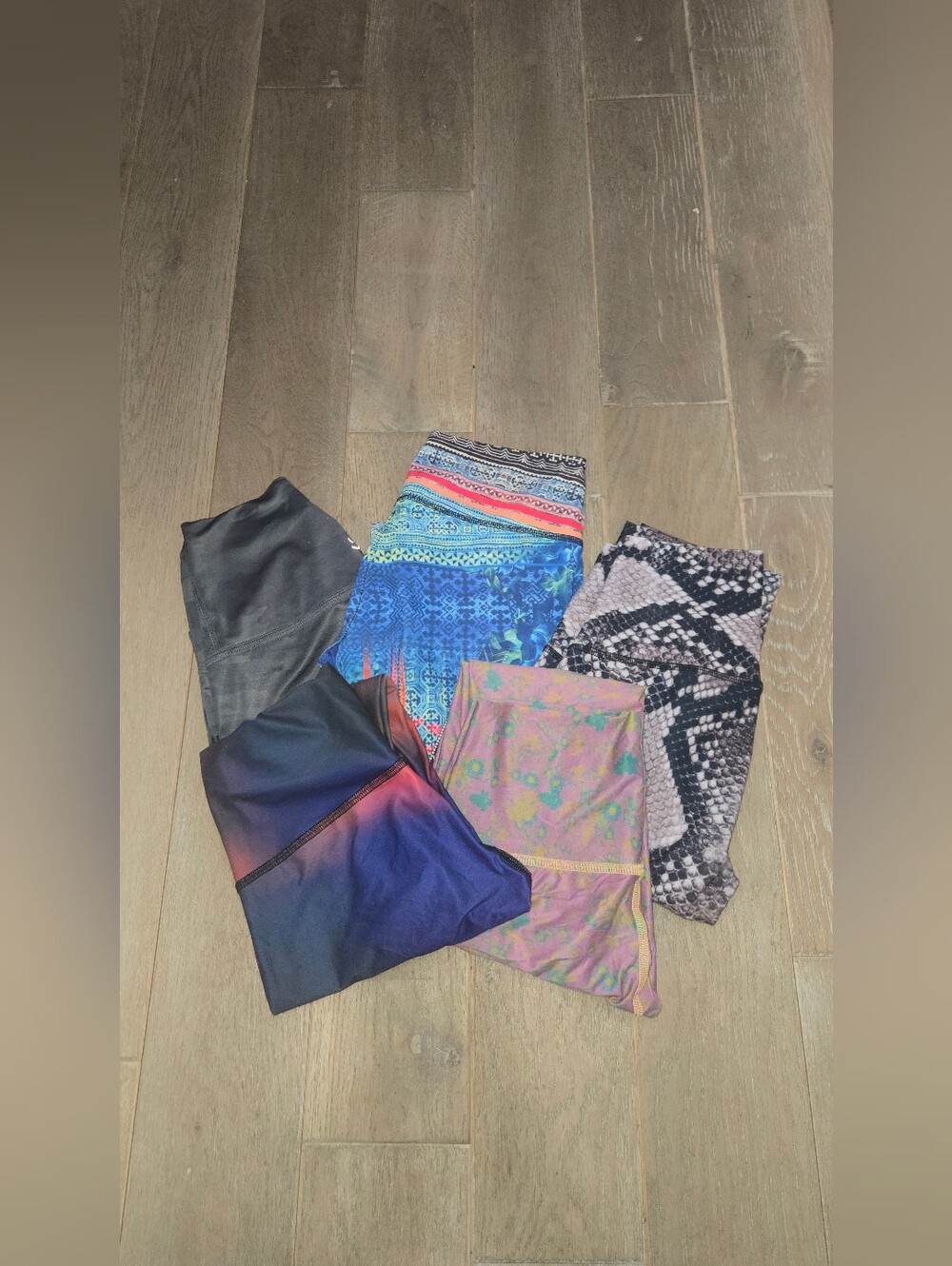 Assorted Patterned Athletic Leggings - Multicolor. Multiple Brands.